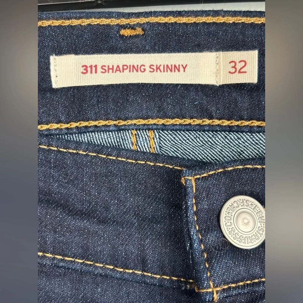 Levis 311 Shaping Skinny Jeans Womens 32x28 (33X28) Dark Wash Mid Rise Stretch - Picture 7 of 15